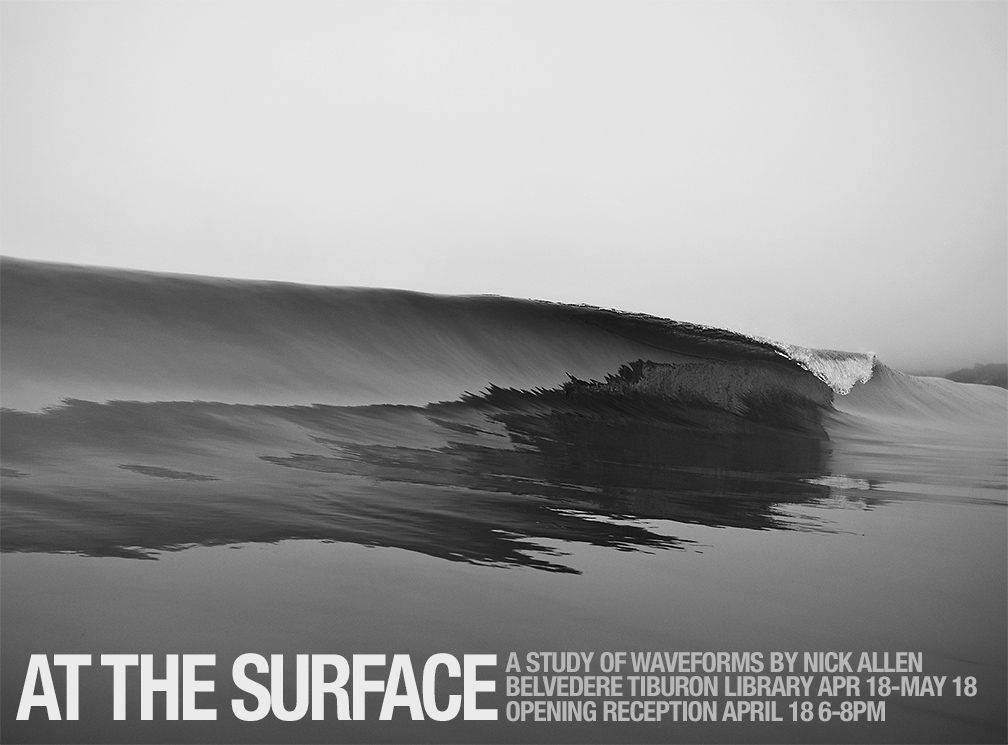 Join me at the opening reception of my show "At the Surface" featuring new large-scale photographs. Belvedere Tiburon Library , April 18 2017, 6-8pm. 1501 Tiburon Blvd, Tiburon Ca 94920