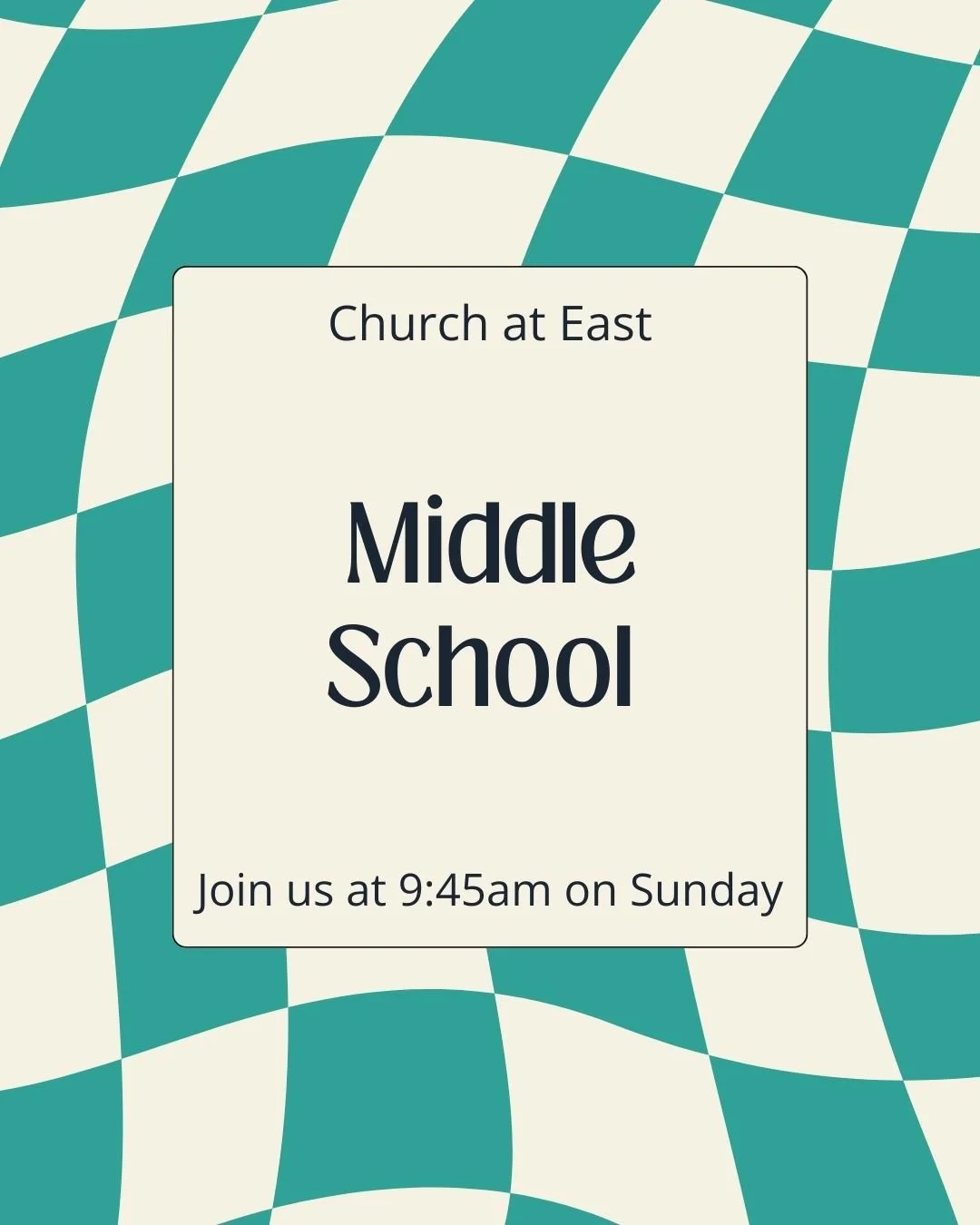 Join us tomorrow at 9:45am before service at Church at East for Middle School Class! All students grades 6th-8th are invited to join.