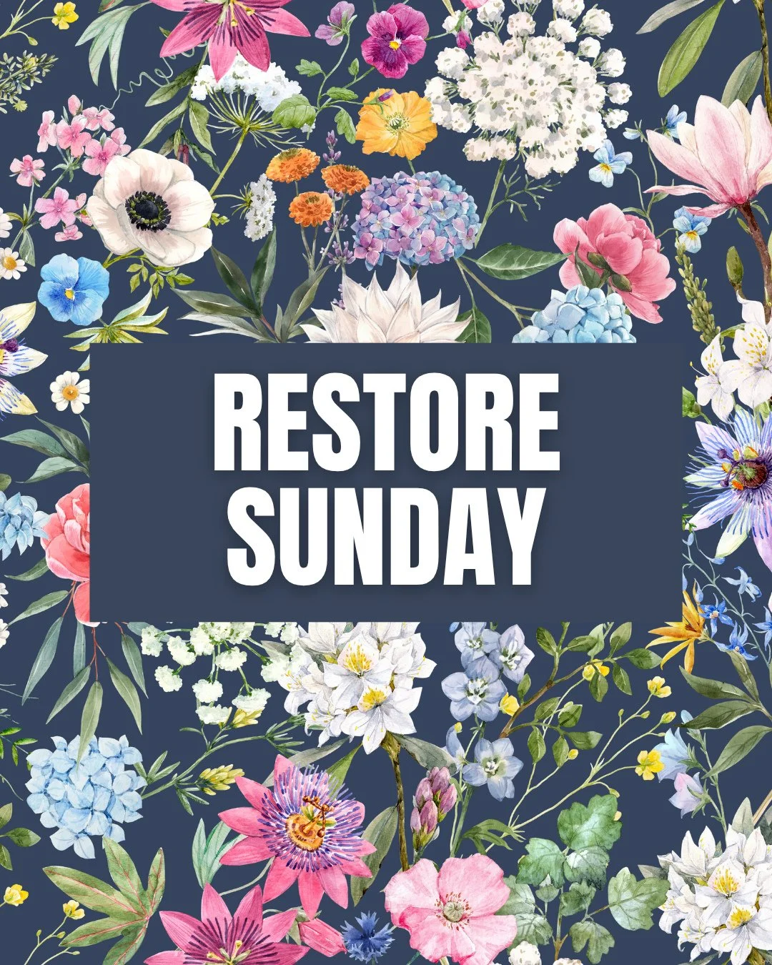 Tomorrow is a Restore Sunday! We will not meet together and we hope you use the time to rest and recharge. Whether that means a quiet morning, time with loved ones, or a long walk, we hope it fills your spirit. See you next week!