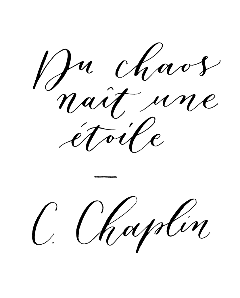 Charlie Chaplin's Quote. Calligraphy by Type and Graphics Lab
