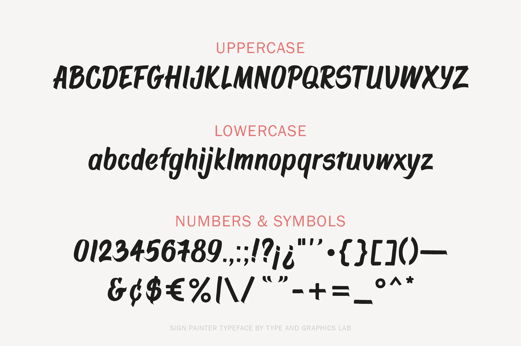 Sign Painter Typeface by Type and Graphics Lab | typeandgraphicslab.com