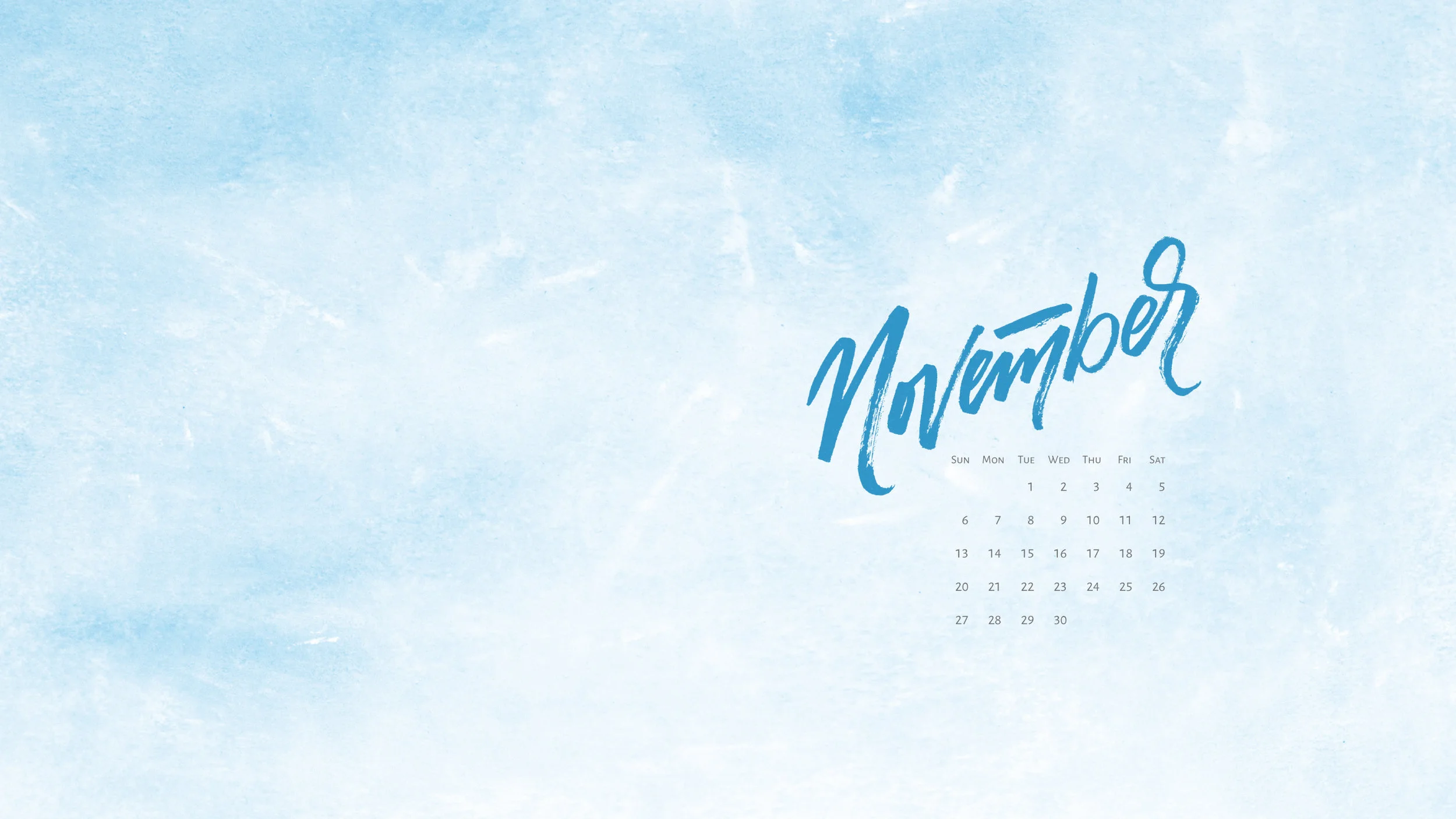 Free desktop calendar for November 2016. For personal use only | © t ypeandgraphicslab.com
