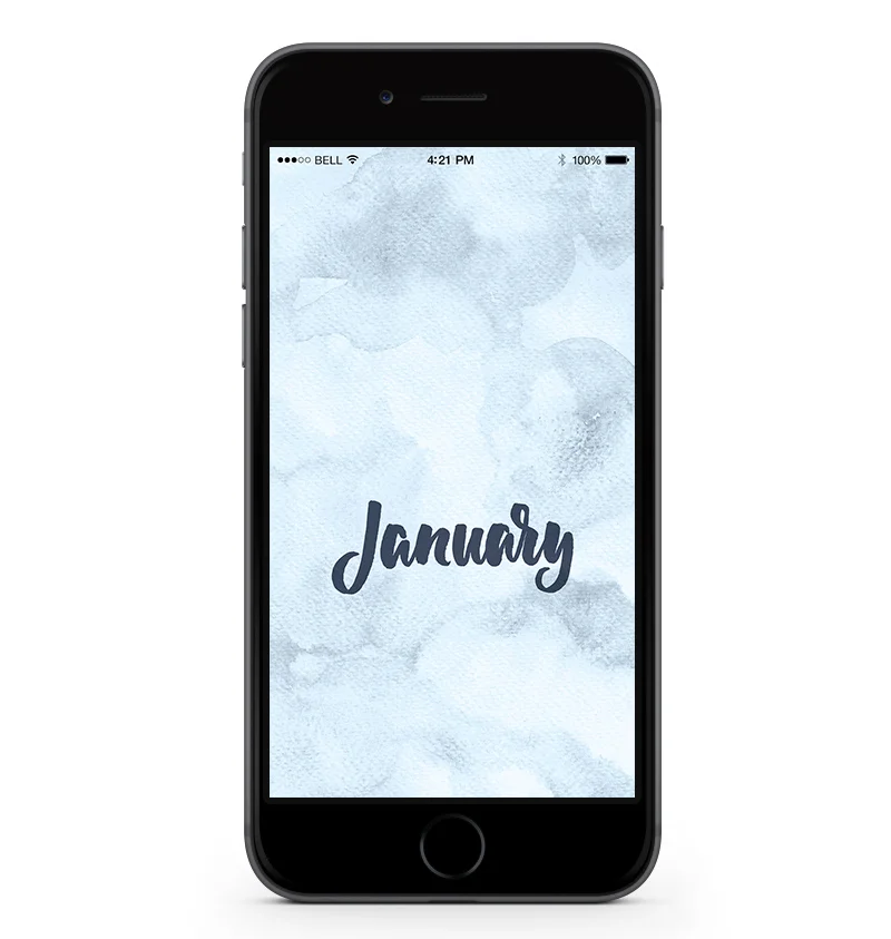 Download a free mobile calendar for January 2017. For personal use only | © typeandgraphicslab.com