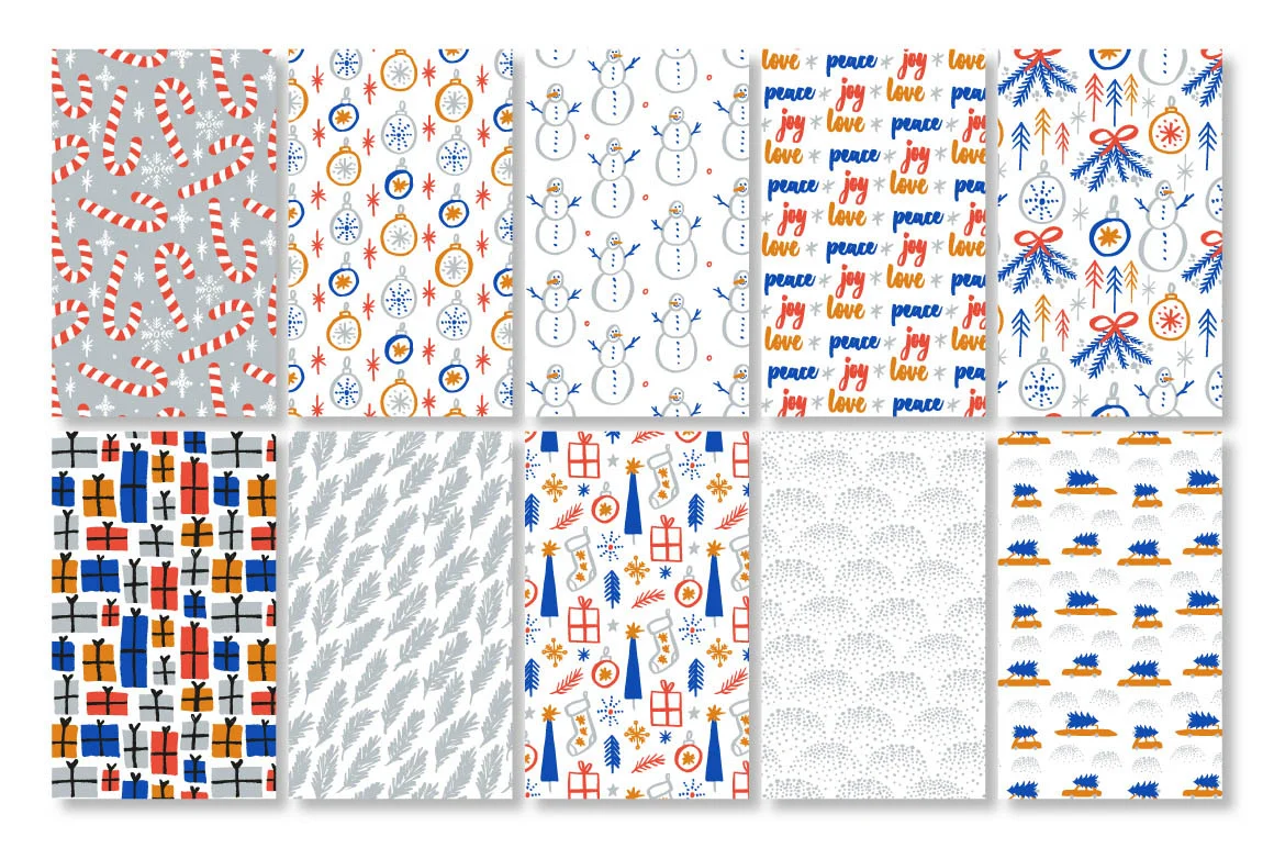 Download these festive Christmas patterns and illustrations for your design projects! | Hand crafted with love by Type and Graphics Lab | typeandgraphicslab.com