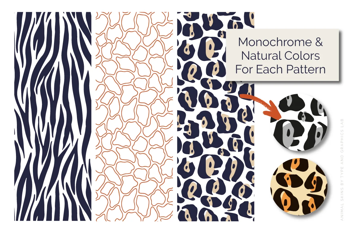 Grab this collection of 12 fun and playful animal skin patterns! Fully editable, these seamless repeats can be used in various design projects including branding, social media posts, print & digital advertisements, product designs, and many more. Learn more on Creative Market: https://crmrkt.com/r7Jdjr