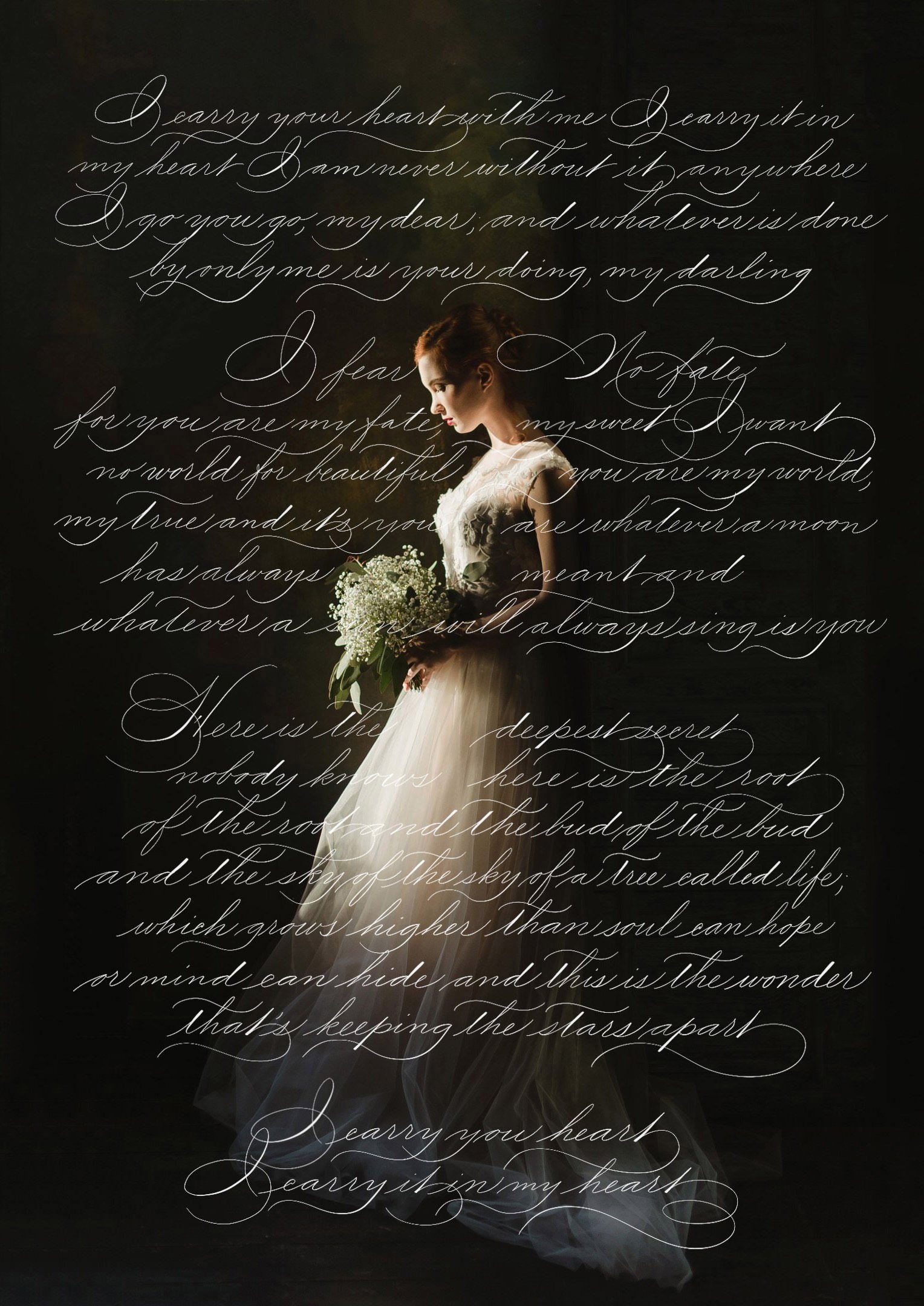 Poem by E. E. Cummings - Editorial Lettering and calligraphy by Svetlana Postikova - Type and Graphics Studio
