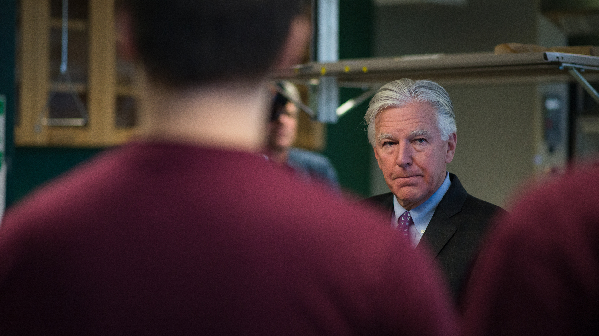  Marty Meehan during his visit to UMass Amherst on his UMass 5-in-1 inauguration tour. Photo by Judith Gibson-Okunieff. (Nov. 9, 2015) 