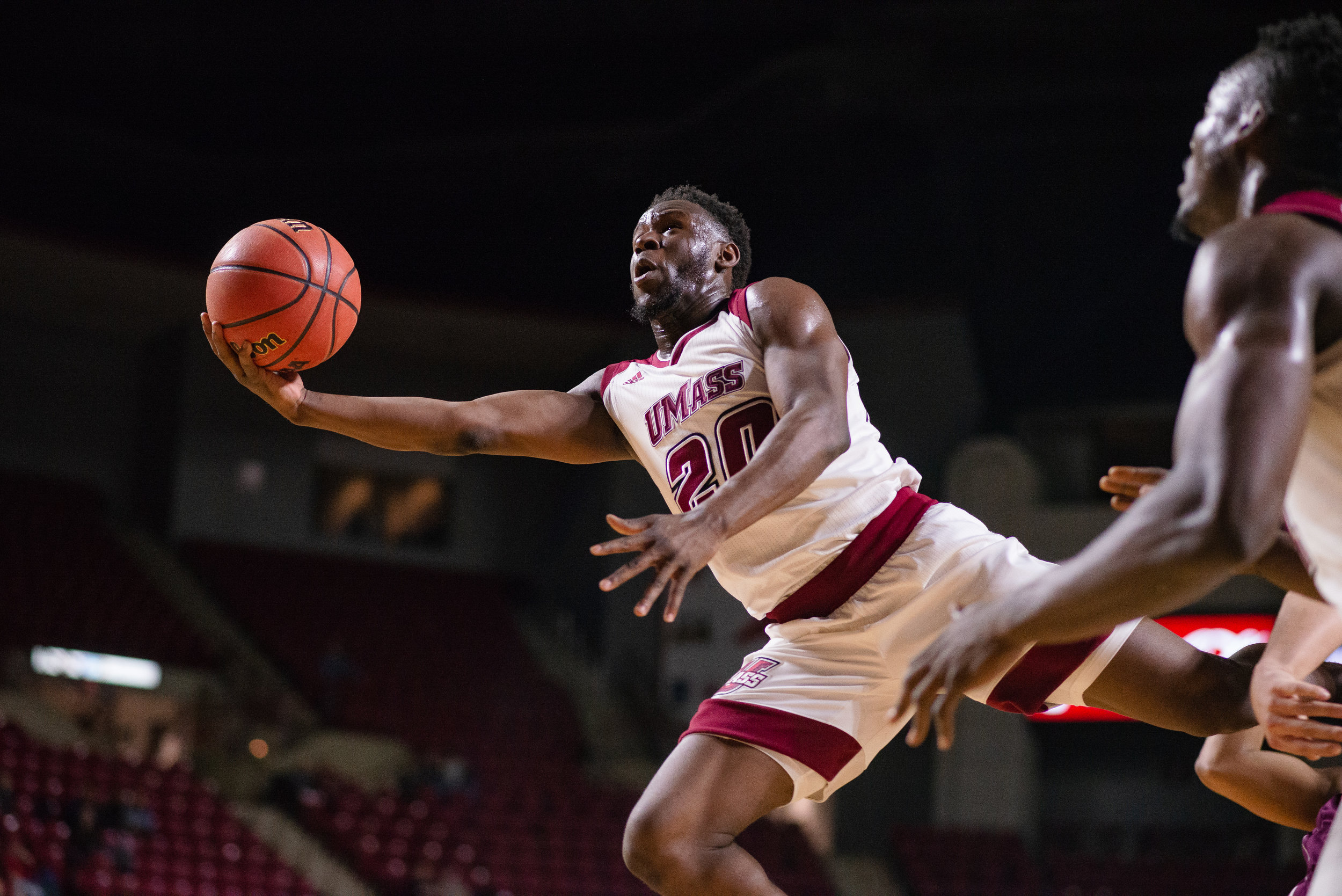  UMass Men's Basketball vs Fordham on Feb. 6, 2019 at the Mullins Center in Amherst.  (Photo by Judith Gibson-Okunieff) 
