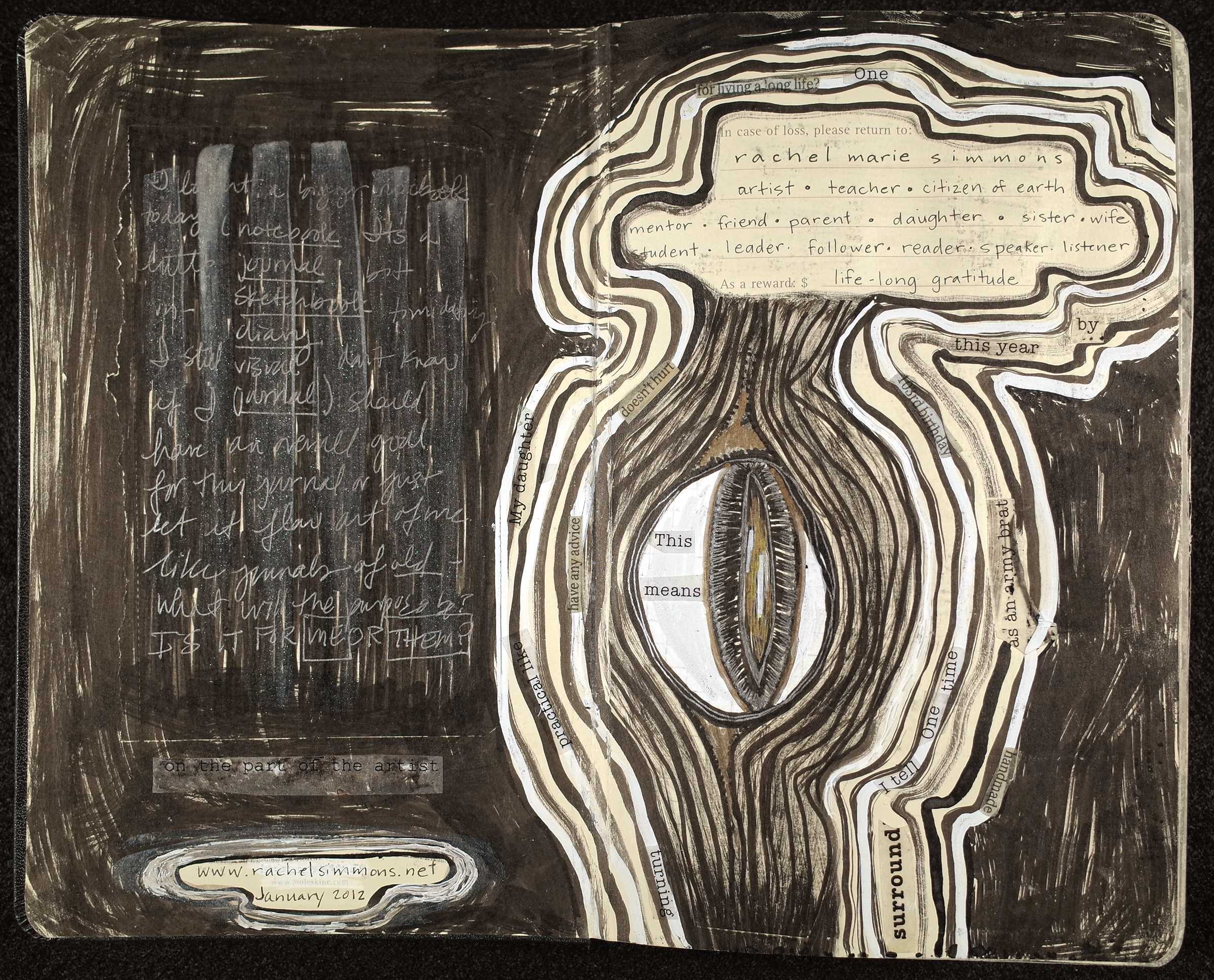 Never Flinch, visual journal by Rachel Simmons
