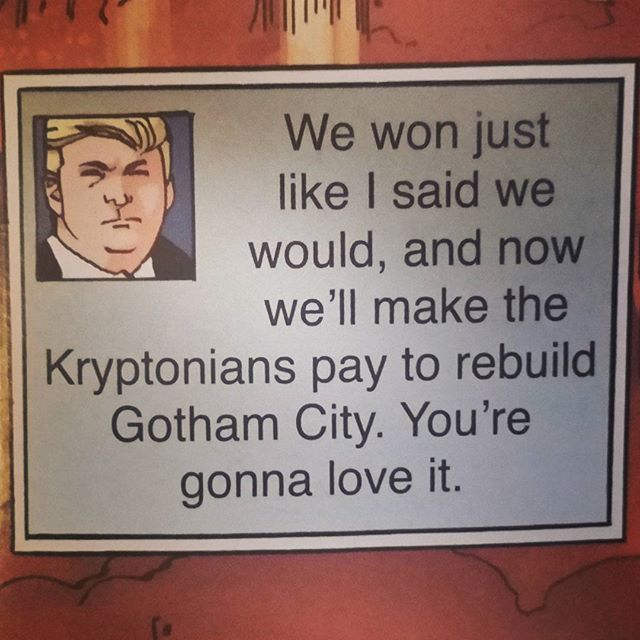 Gives new dimensions to the subtitle &quot;The Master Race&quot; #ArtImitatesLife #TheDonald #EspeciallyRelevant #DarkKnightThreeIssue7