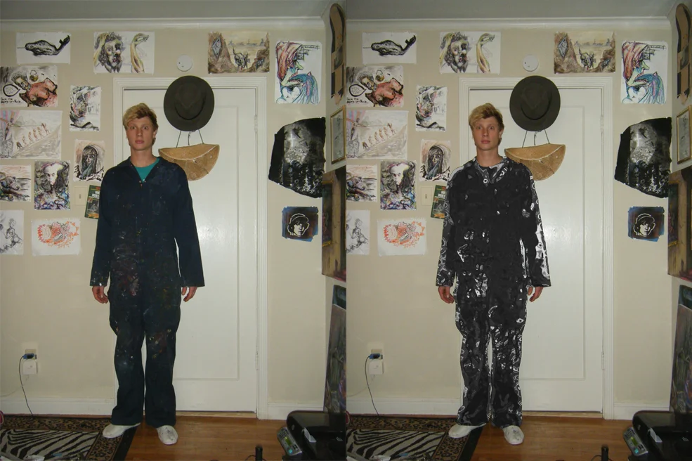Photoshop rendering of Polymorphic Elevating Nano Optic Flight Suit
