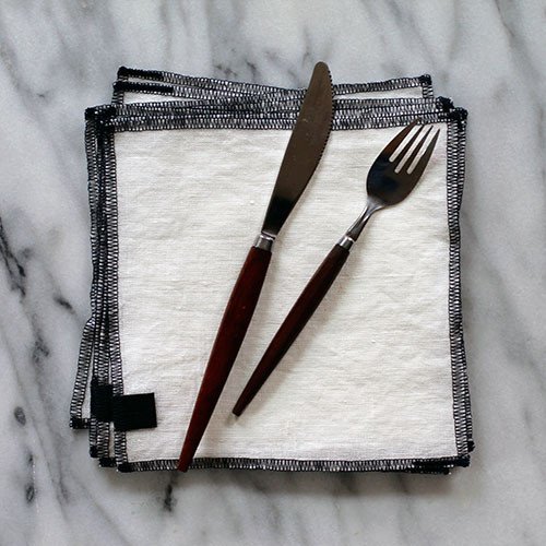 White + Navy Everyday Napkin by The Everyday Co. Photo courtesy Small Batch Foods .