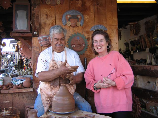 Meeting Urias in Mexico, 2007 - maker of evanhealy's clay bowls for the Clay Mask Kit. His sons and grandsons now work with him.