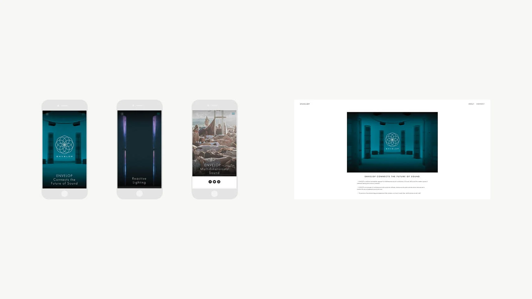 (for Envelop website: mobile and web versions)