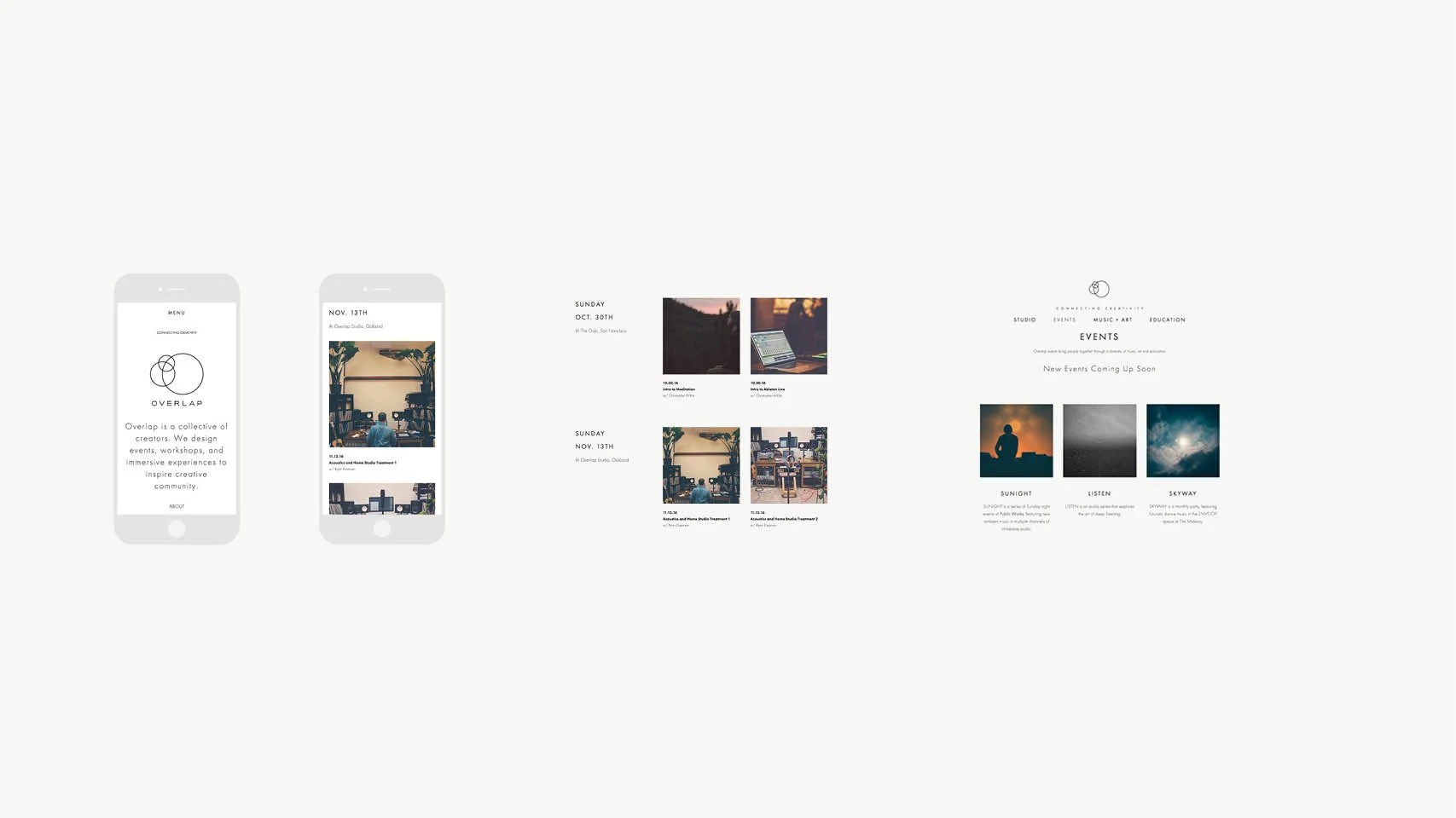 (for Overlap website: mobile and web versions)