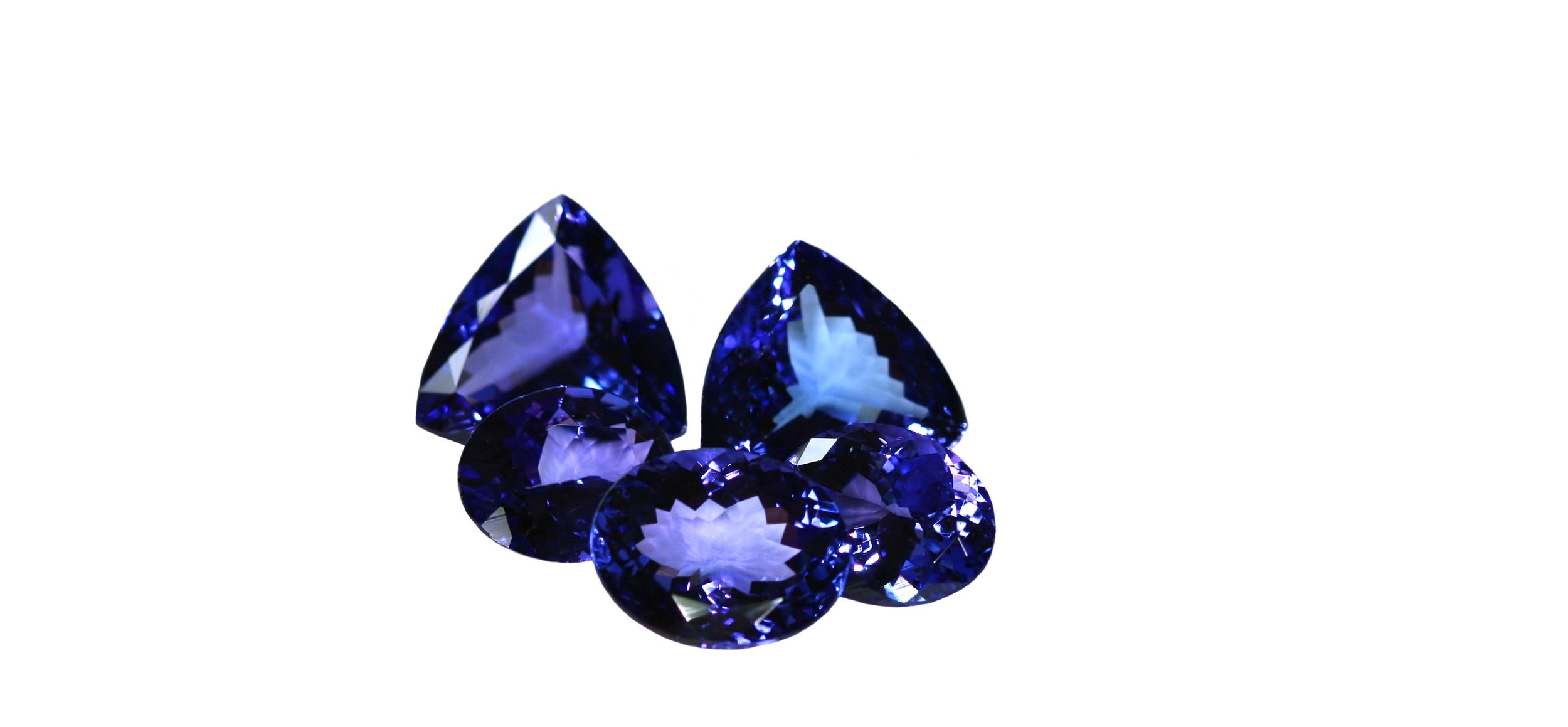 Tanzanite shades of purple and blue. 