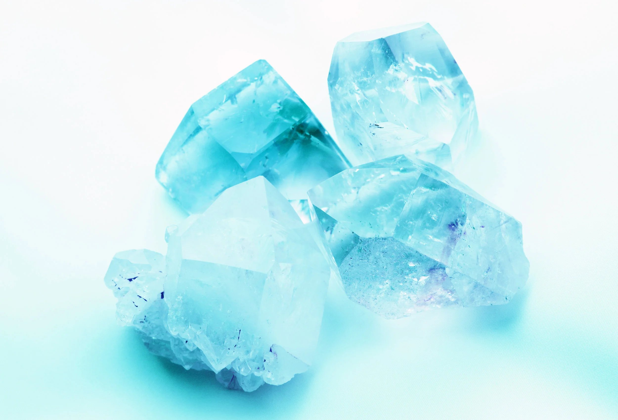 Aquamarine in rough crystal form. 