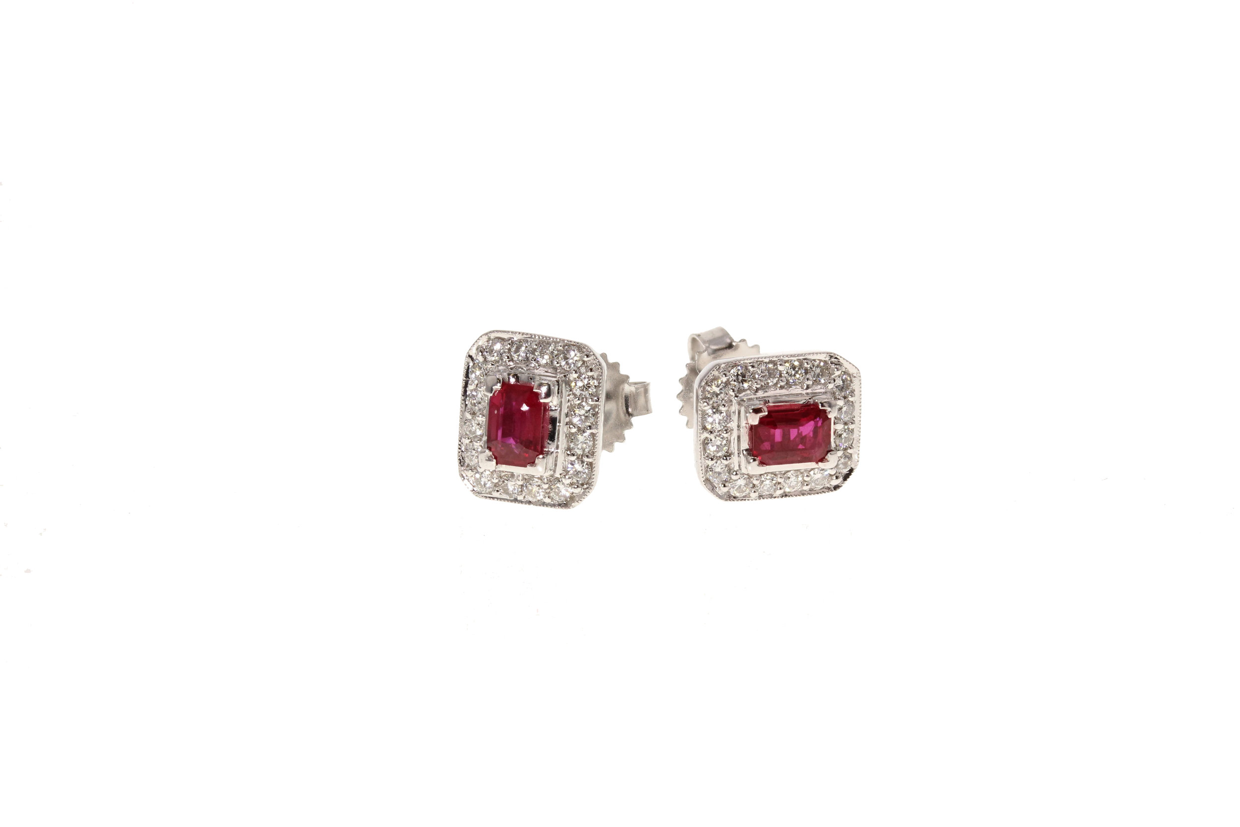 14k w/g Ruby &amp; Diamond earrings. $1295