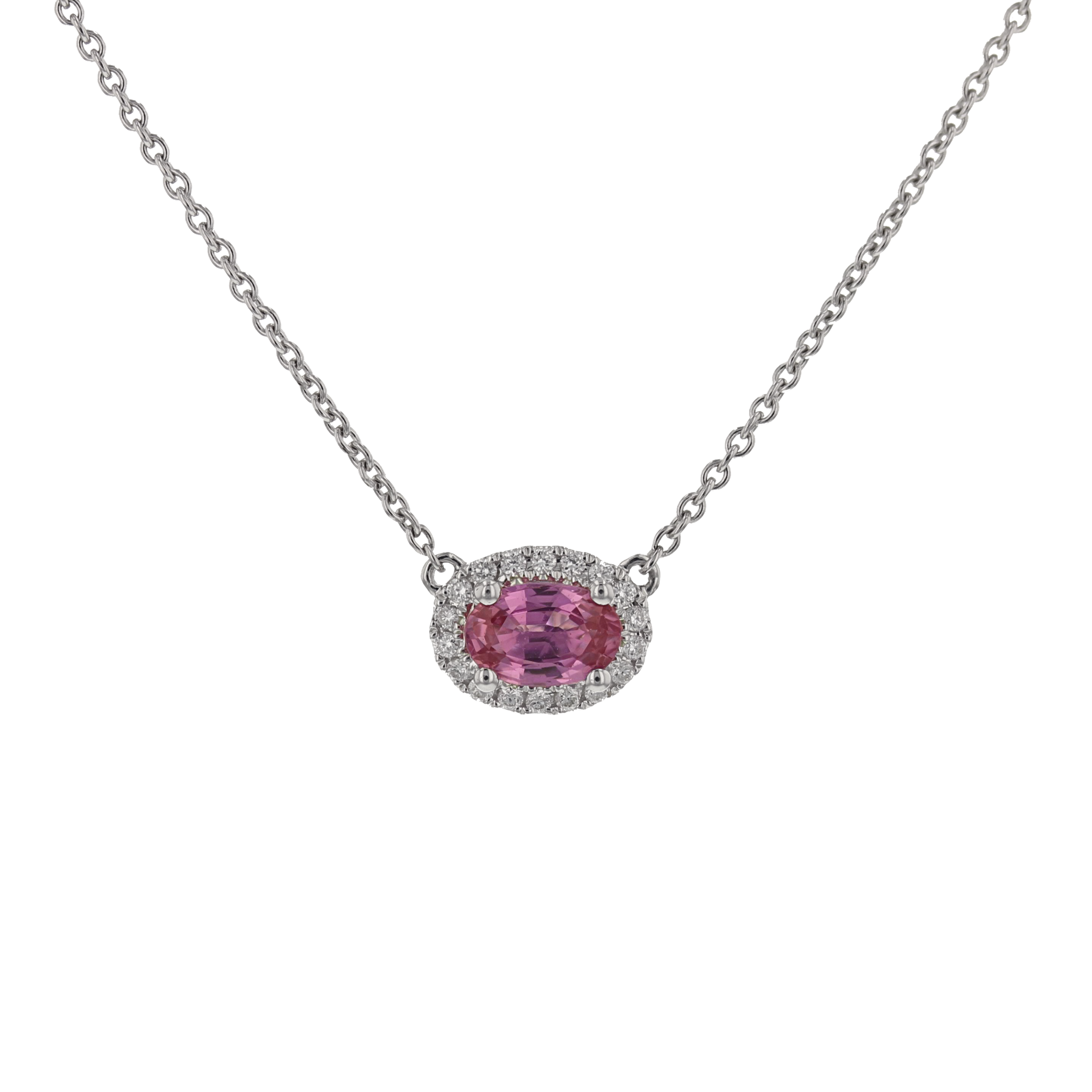 18k w/g Pink Sapphire &amp; Diamond pdt. $1795