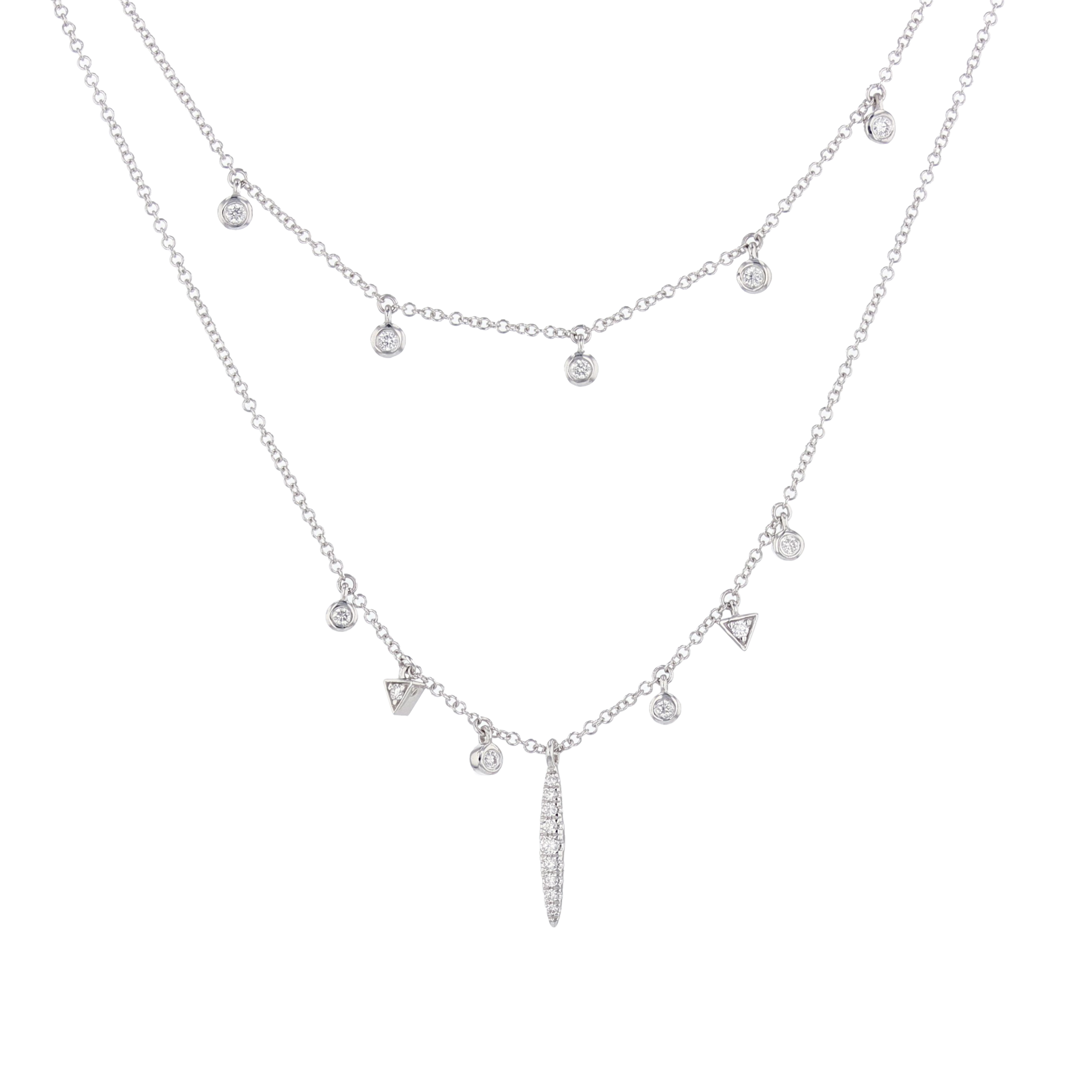 14 w/g Diamond Charm necklace. $1595