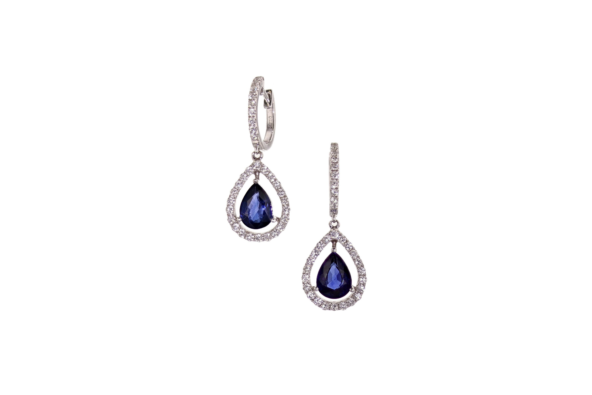 14 w/g Sapphire &amp; Diamond earrings. $9590