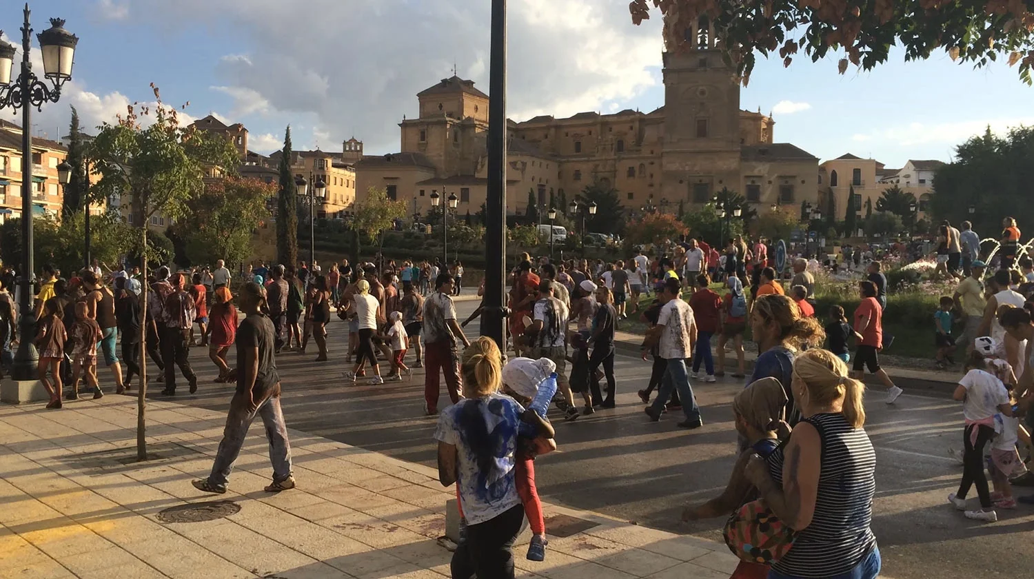 Watching the festival in Guadix