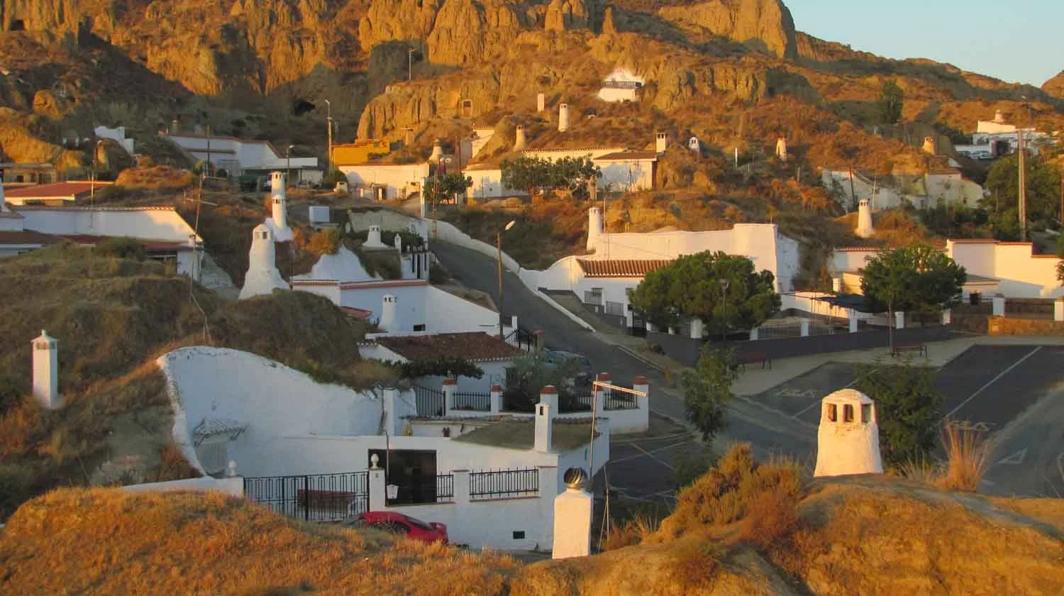 The caves in Guadix at sunrise