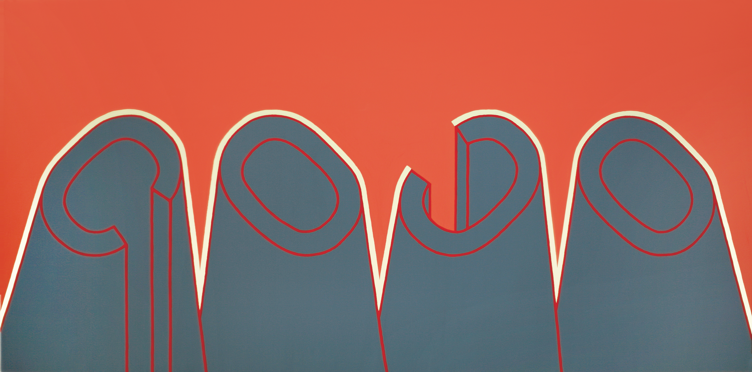 Consoana si vocala, 2007, acrilic pe panza, 70x140 cm
