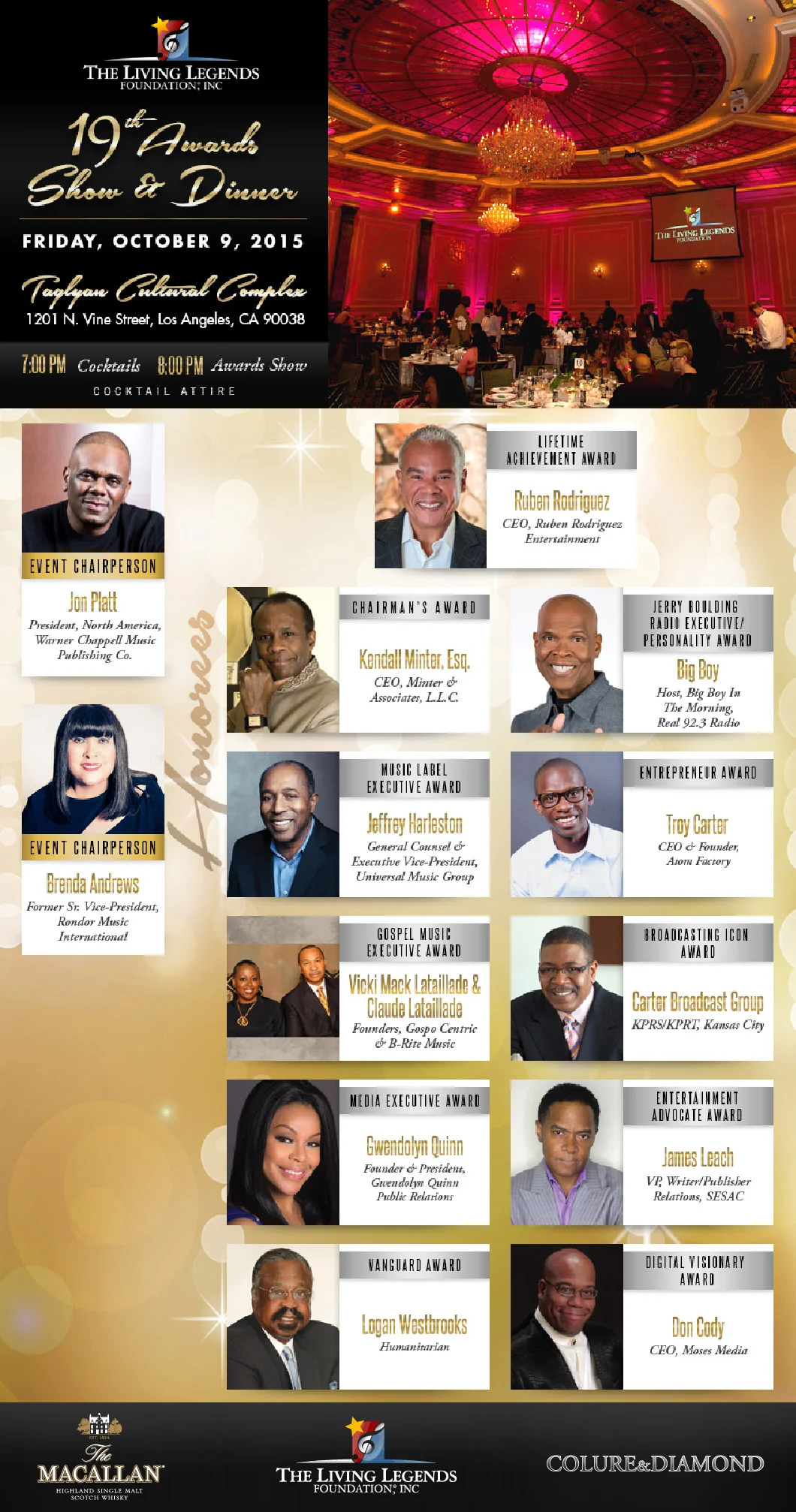The Living Legends Dinner Assisted by Colure and Diamond