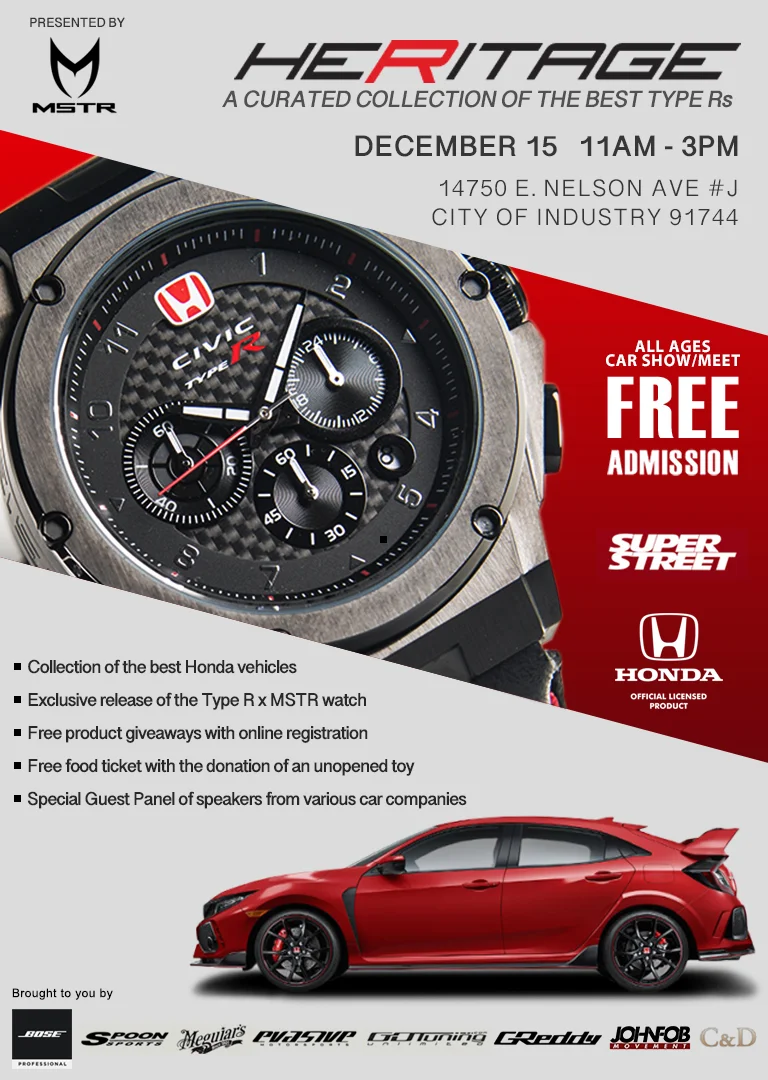 Meister x Honda December 2018 Meister Watches, Honda, Bose Professional, Colure and Diamond