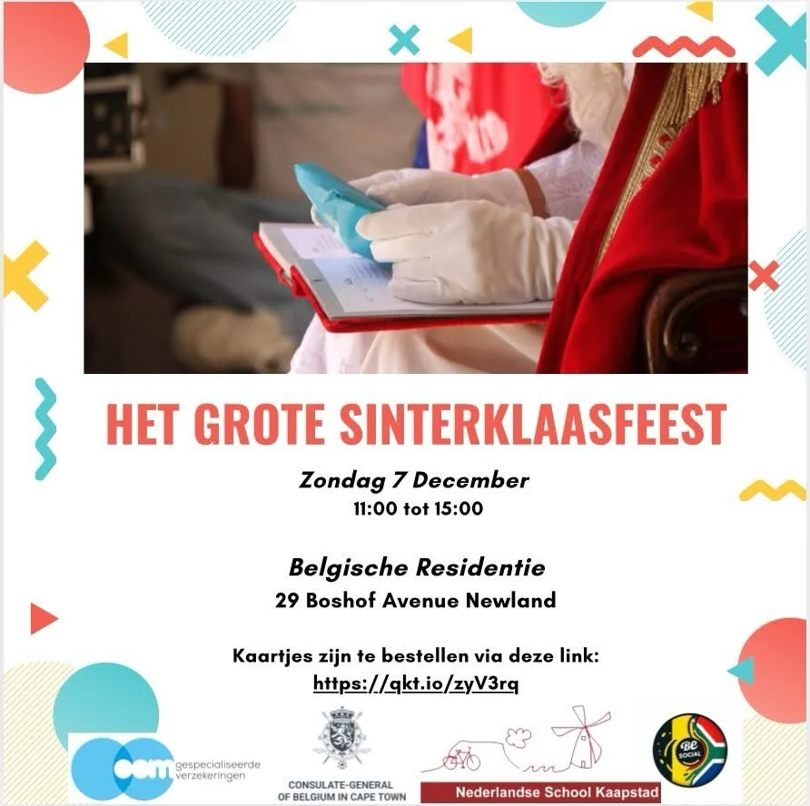 Nog een week en dan is het eindelijk zover: het Grote Sinterklaasfeest!

Willen jouw kinderen ook Sinterklaas en zijn pieten ontmoeten in Newlands? Of heb je zelf gewoon zin in een gezellig feest met lekker eten en drinken van verschillende foodtrucs