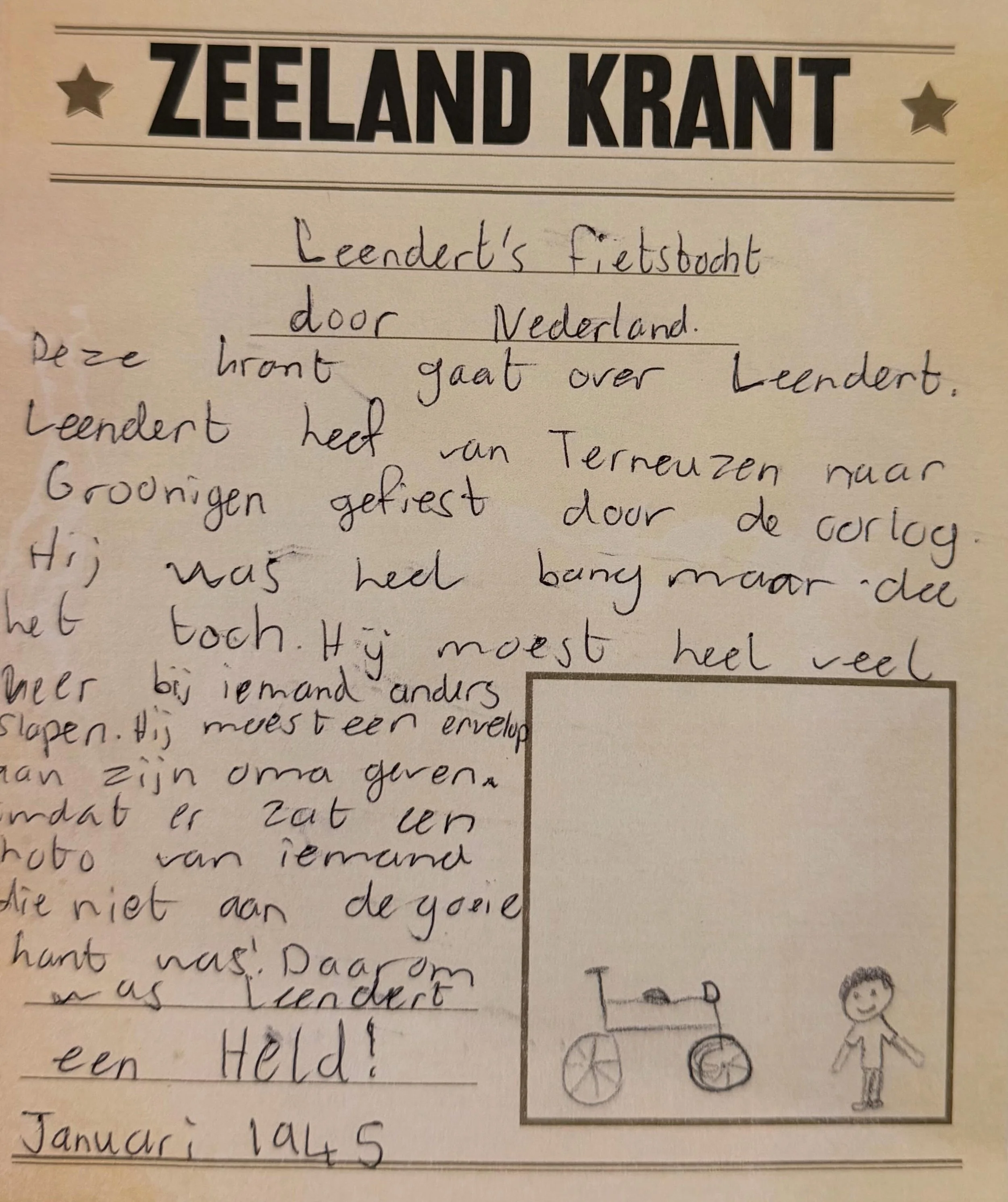 Afgelopen week stonden de lessen in het teken van herdenkings- en bevrijdingsdag. Leerlingen van groep 6-8 luisterden al een paar weken naar de podcast &lsquo;Op Houten Banden&rsquo;.

Een podcast over de15-jarige Leendert, die in Zeeland woont en me