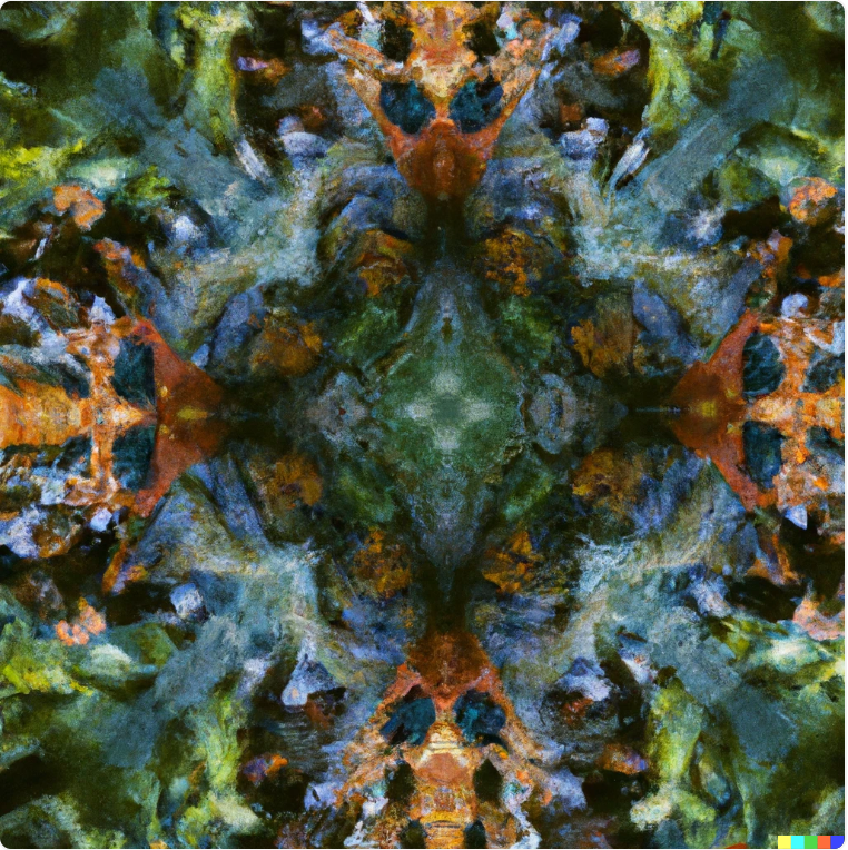 Weedy sea dragon in a kaleidoscope