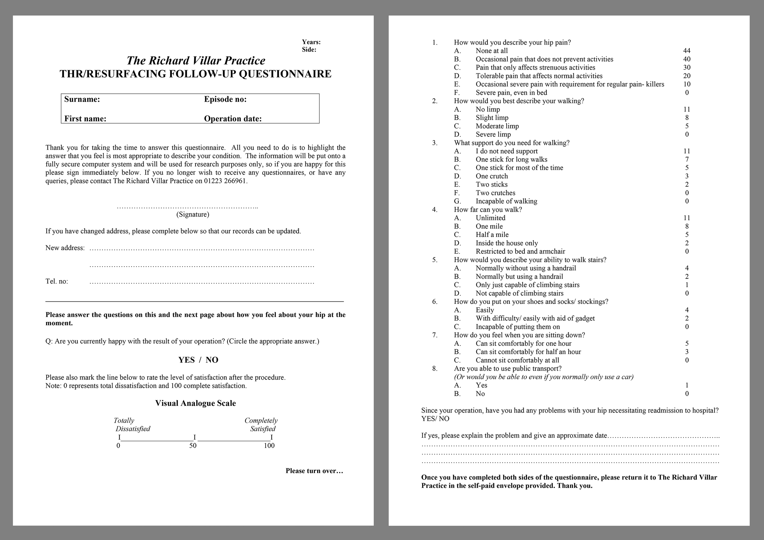 Fig-1a: Old Questionnaire (click on image for enlarged view)