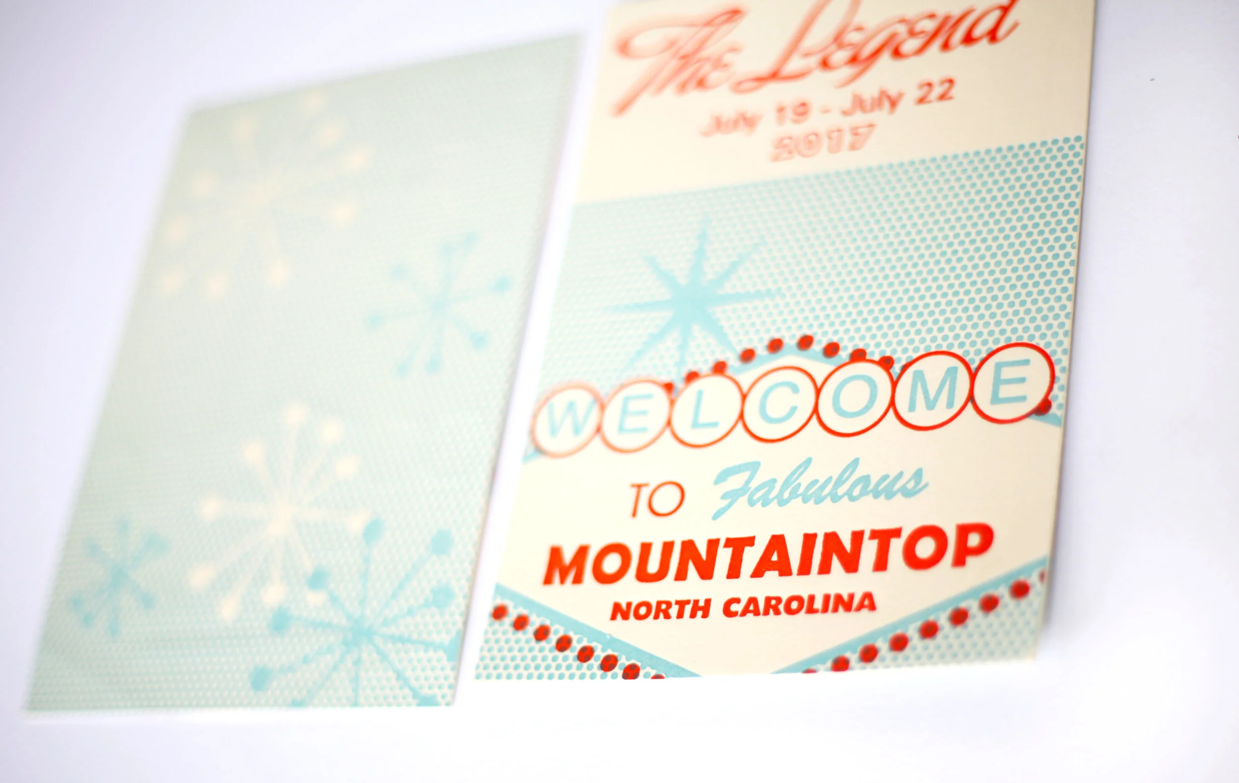 South Carolina custom letterpress for Mountaintop Golf Resort.