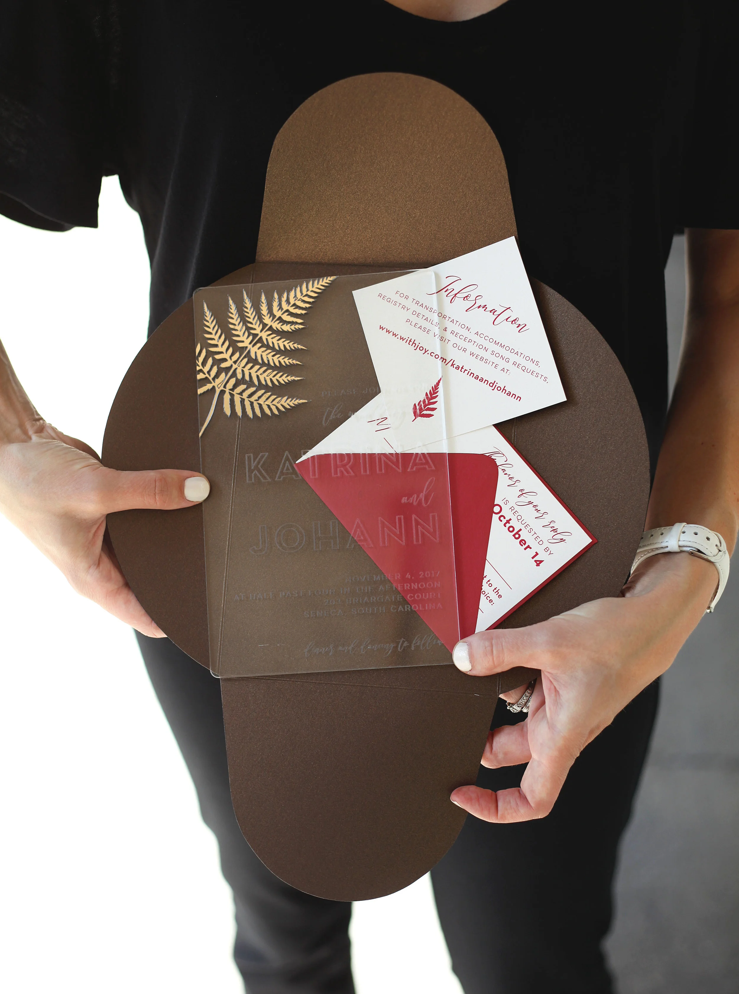 Embellished Acrylic Wedding Invitation, Luxury Unique Wedding Invitation