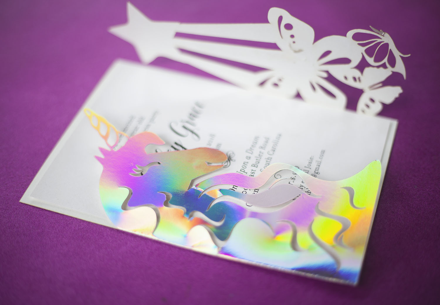 Colorful Unicorn Invite 