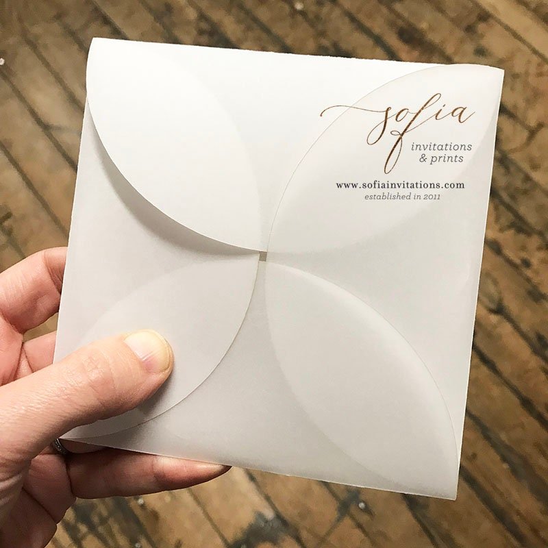 Minimal Clear Acrylic Save the Date with Vellum Envelopes — Sofia  Invitations and Prints