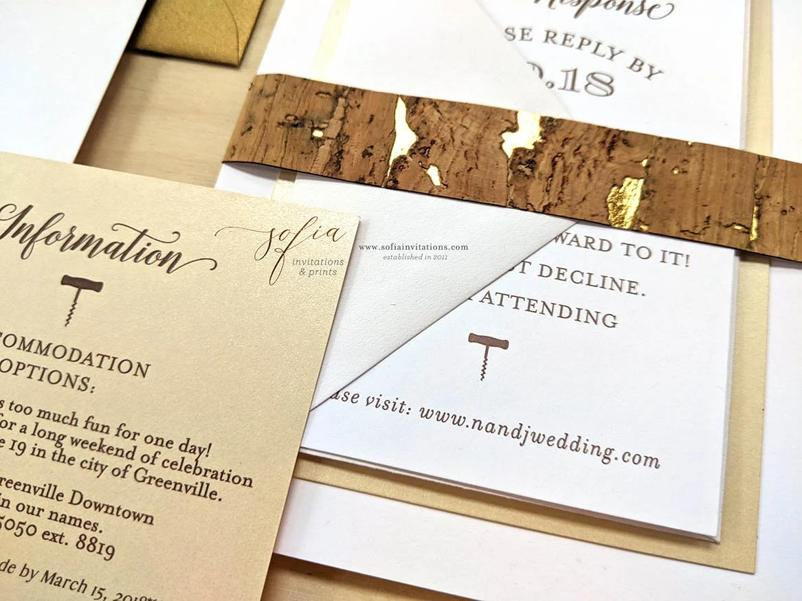 Gold wedding invitations