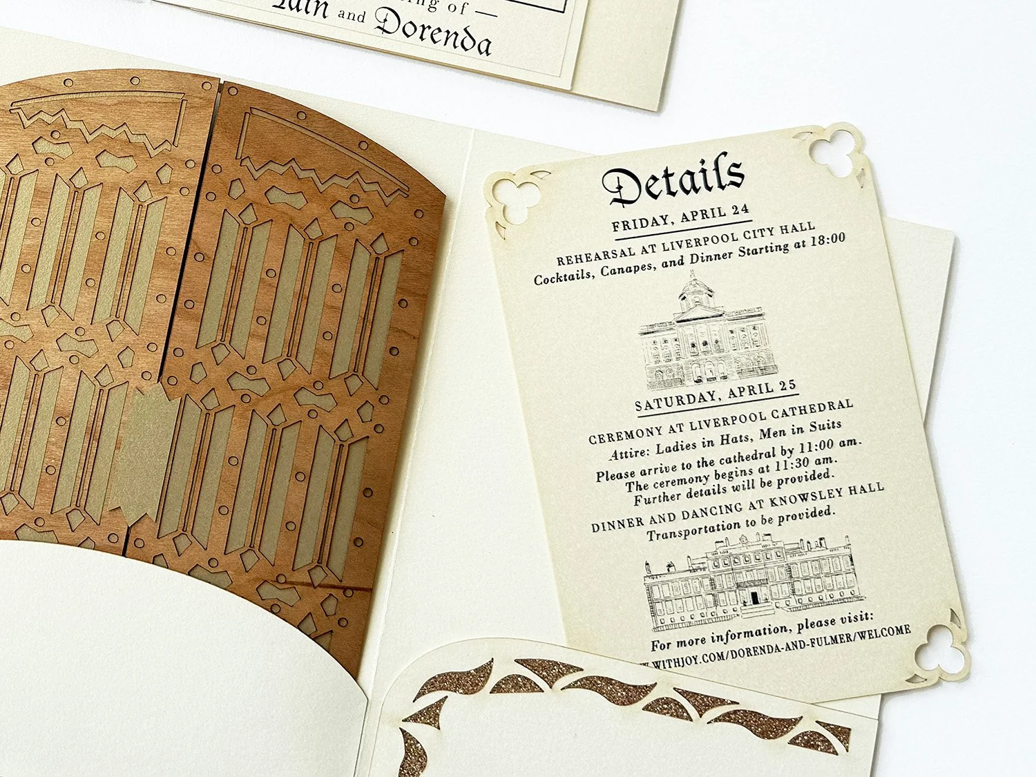 Cathedral Theme Wedding Invitation