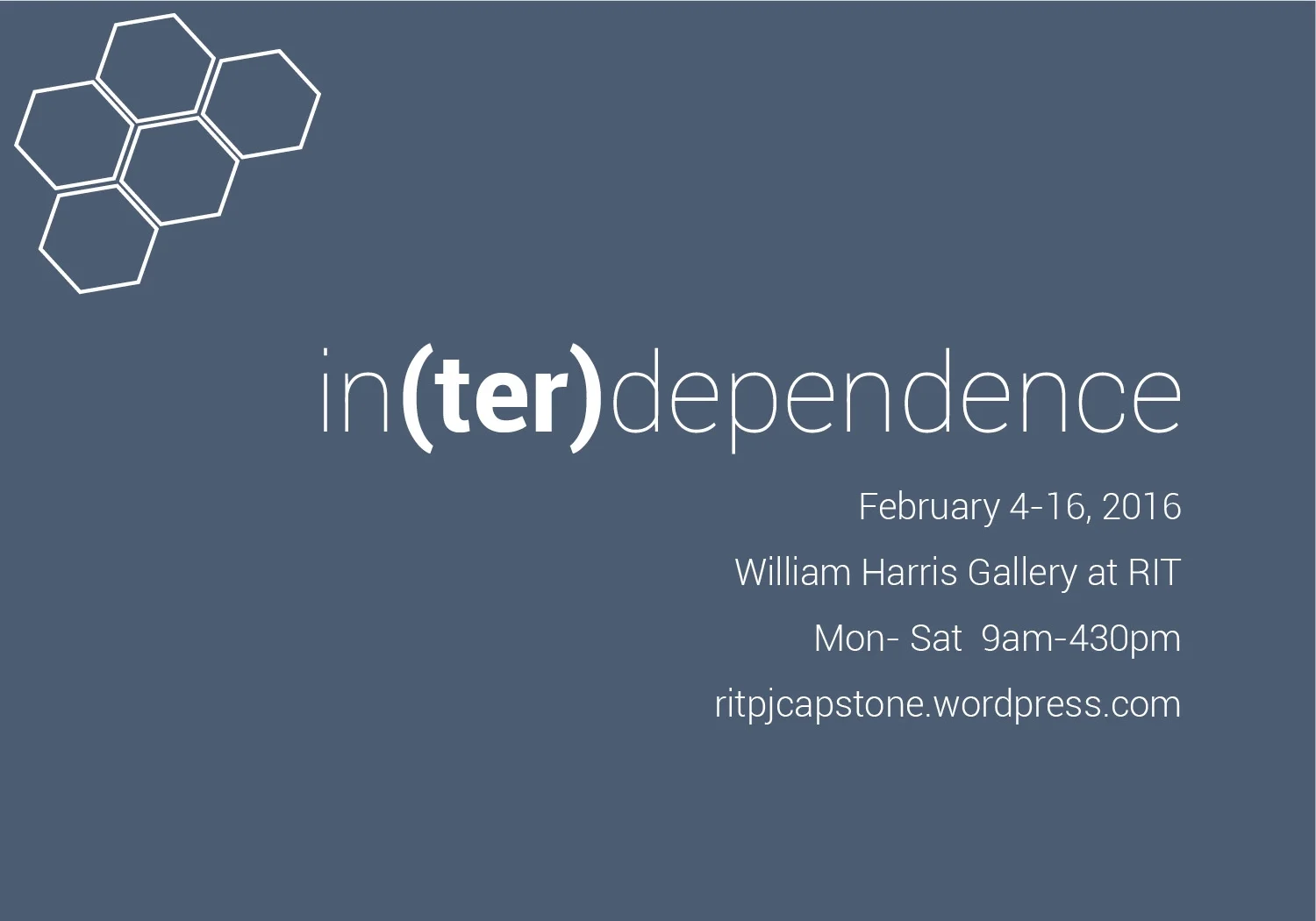 RIT PJ Capstone Gallery Show Postcard Design