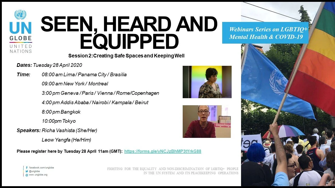 Webinar: Creating LGBTQI Safe Spaces and Keeping Well&nbsp;