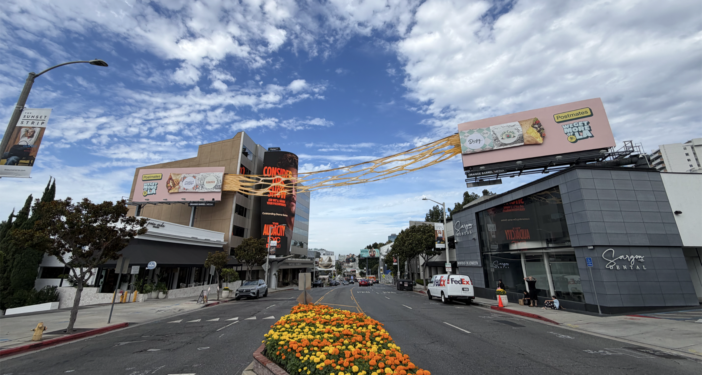  And we put a burrito cheese pull across the Sunset Strip.  