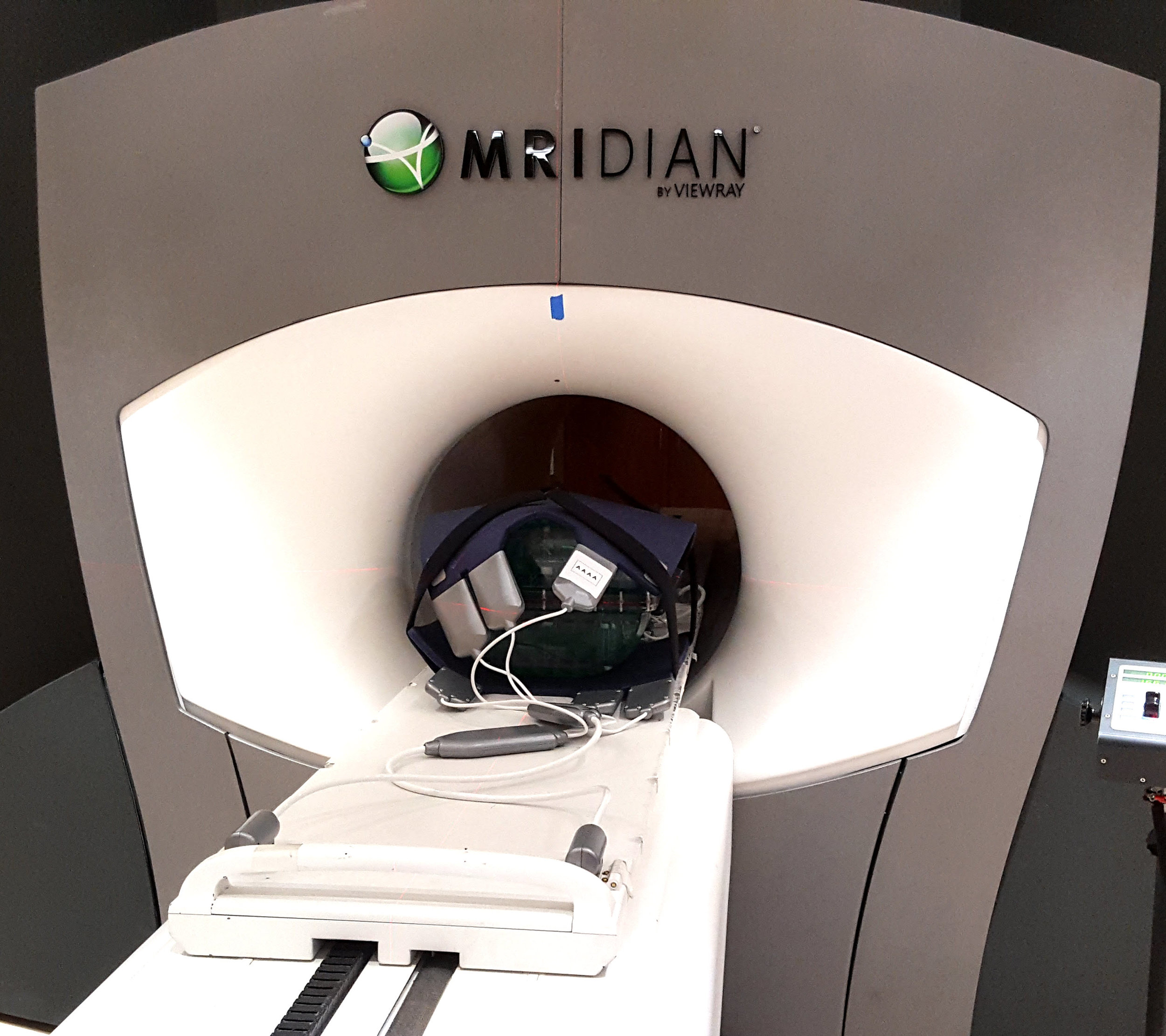 Magphan RT 820 phantom with torso coil in the ViewRay MRidian