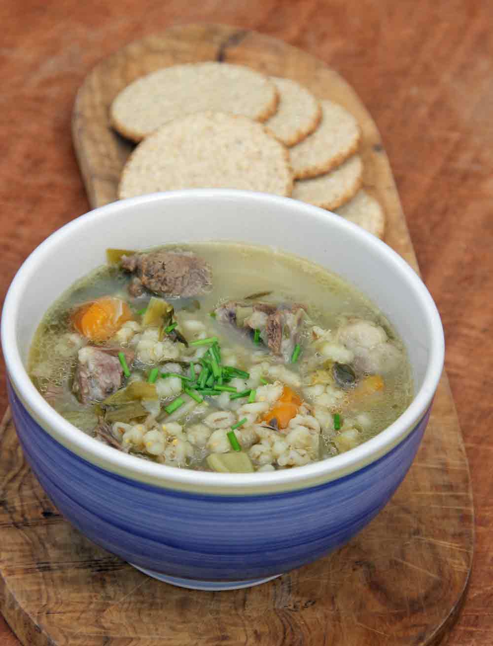 Mutton broth from the Much Ado About Mutton recipe.