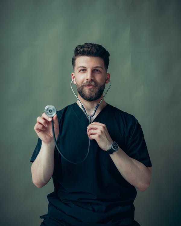 A doctor wearing scrub prototypes.