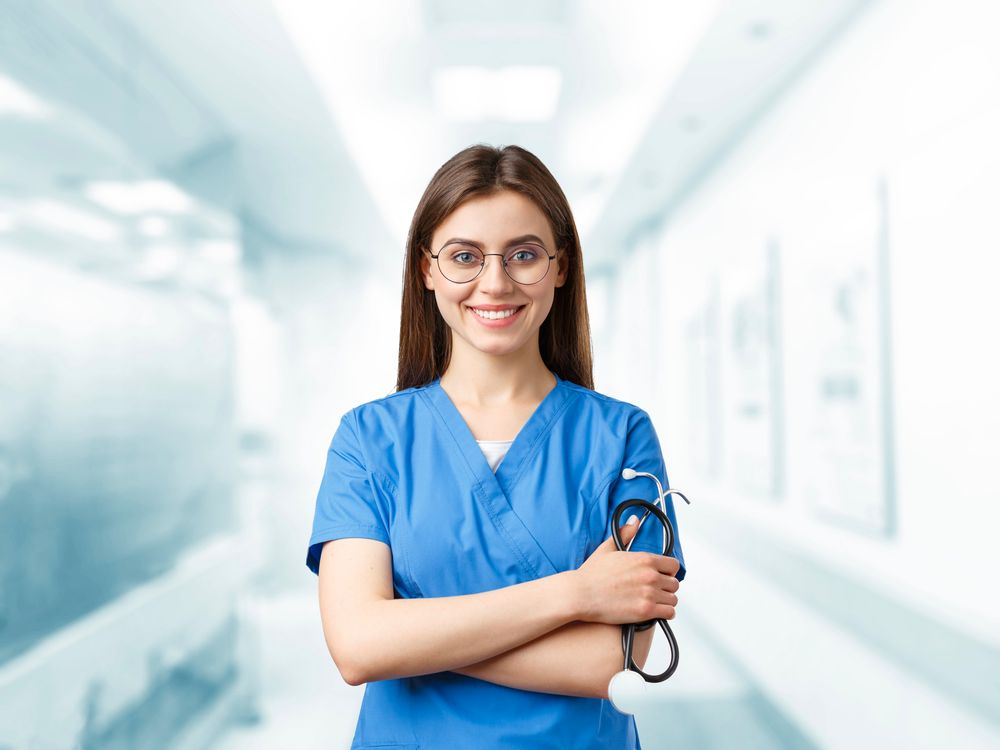A happy-looking healthcare worker.