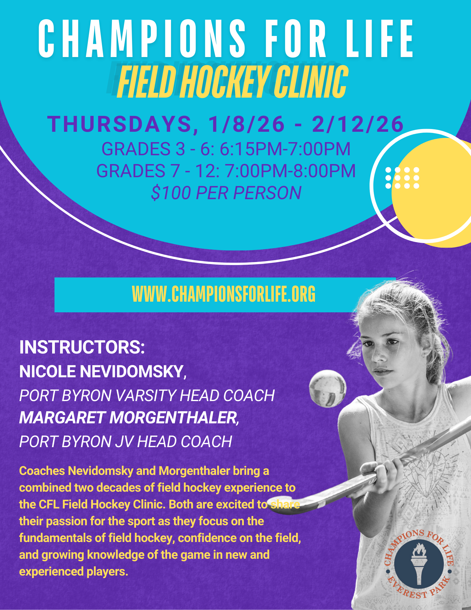 Flyer A4 Escuelita de Hockey Moderno Violeta.png