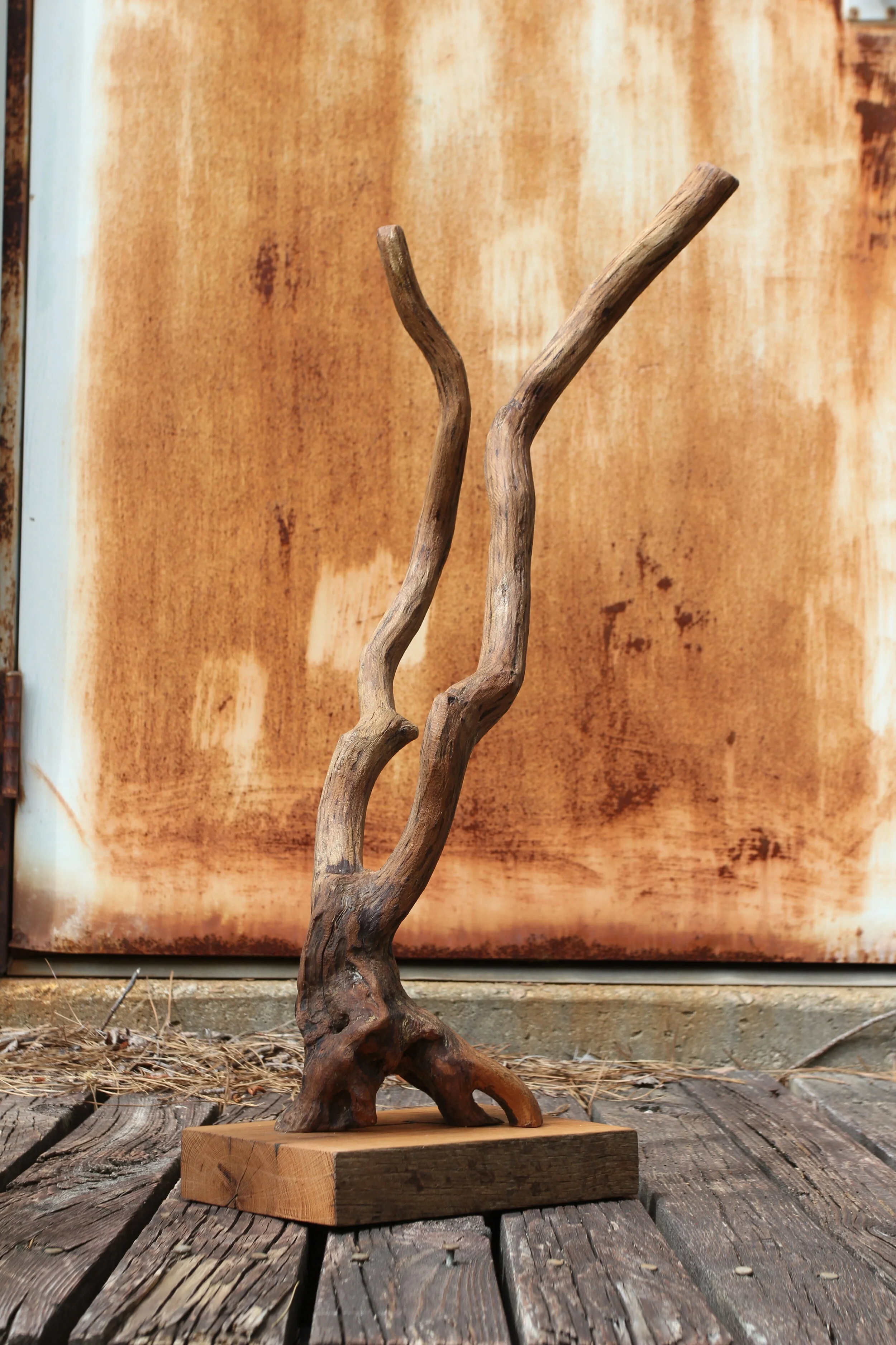 Driftwood Oak on Oak Stand