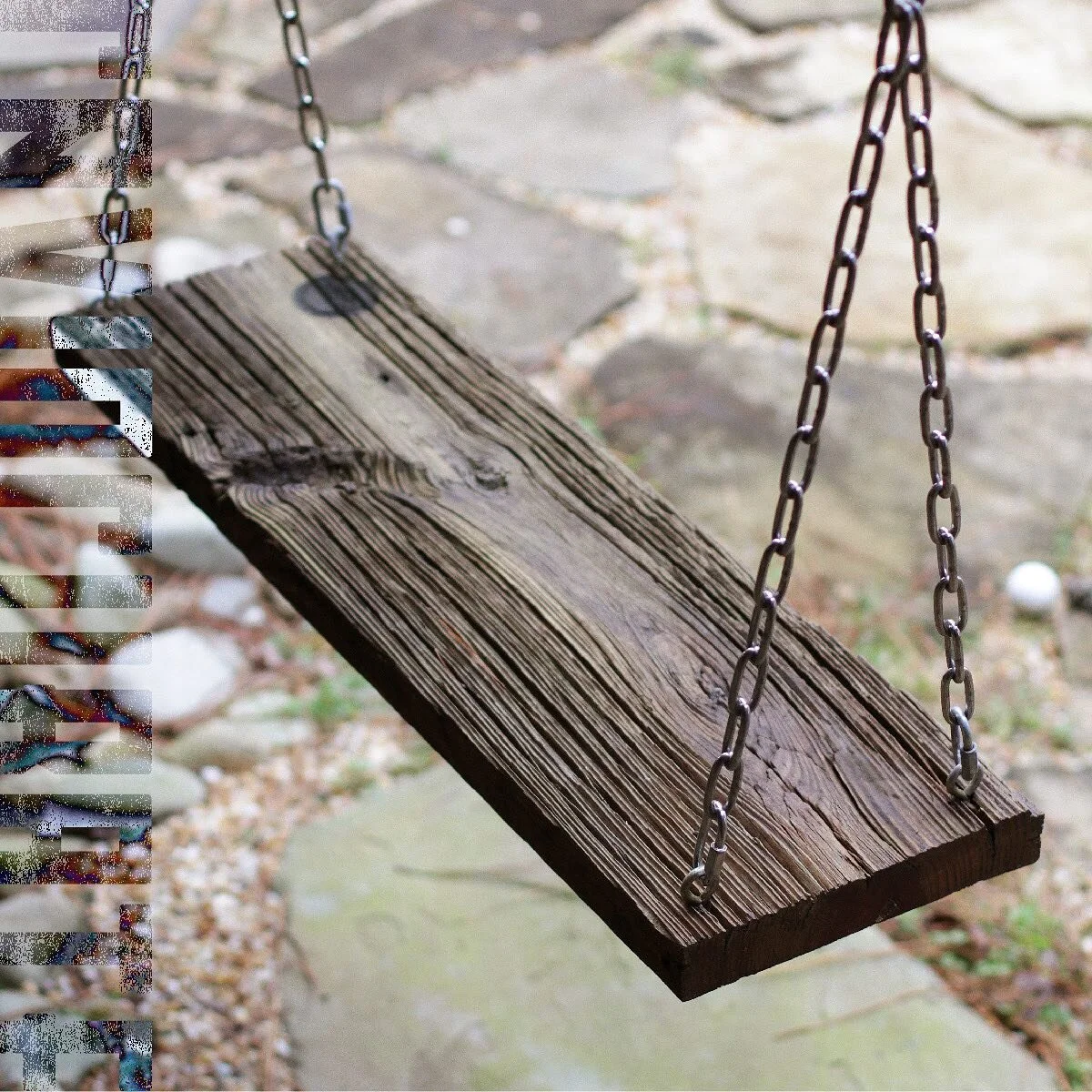 Treated Pine pulled from an old army barrack entry staircase, exhibits a sandblasted-like texture from weathering over time. These stairs have since been replaced, but the integrity of these particular cuts were still intact. We decided to cut off ei